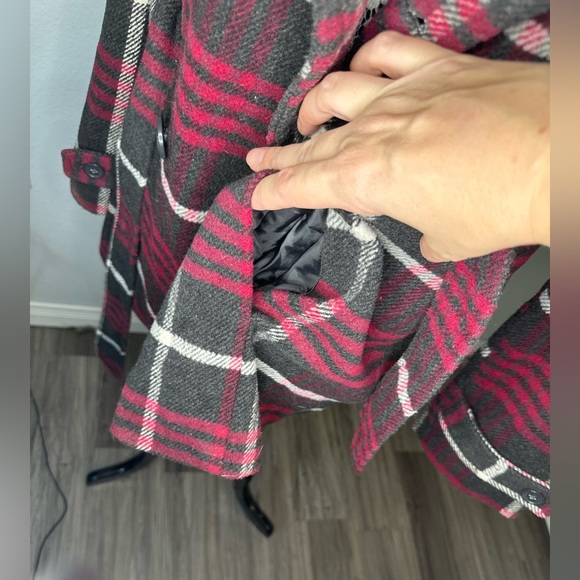 Plaid Pea Coat - Picture 4 of 5